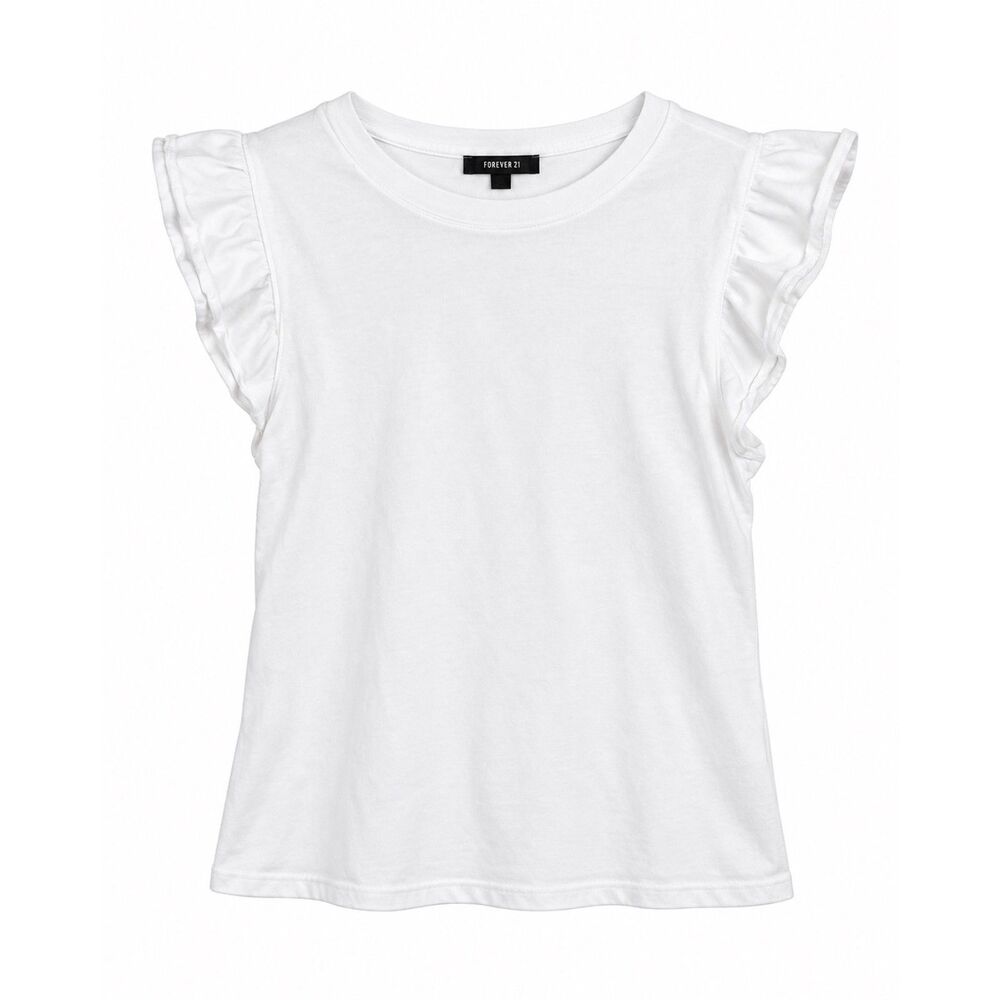Forever 21 Cotton Ruffle Tank Top